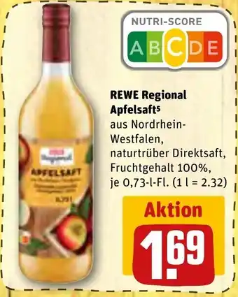 REWE REWE Regional Apfelsaft 0,73 L-Fl. Angebot