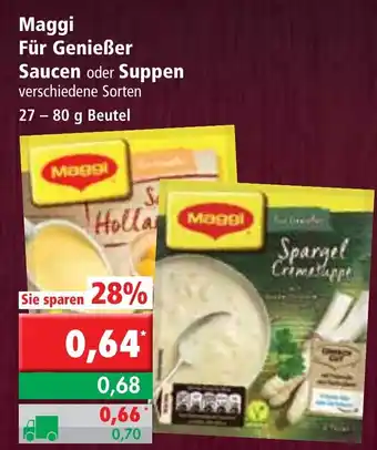 L. STROETMANN GROSSMARKT Maggi für Genießer Saucen oder Suppen 27-80g Beutel Angebot