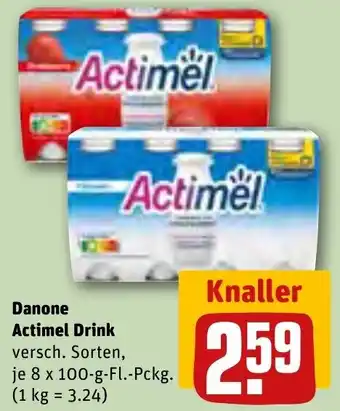 REWE Danone Actimel Drink  8 x 100-g-Fl.-Pckg. Angebot