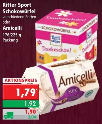 L. STROETMANN GROSSMARKT Ritter sport Schokowürfel oder Amicelli 176/225g Angebot