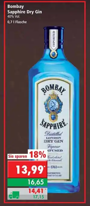 L. STROETMANN GROSSMARKT Bombay Sapphire Dry Gin 0,7L Angebot