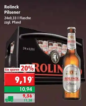 L. STROETMANN GROSSMARKT Rolinck Pilsener 24x0,33L Angebot