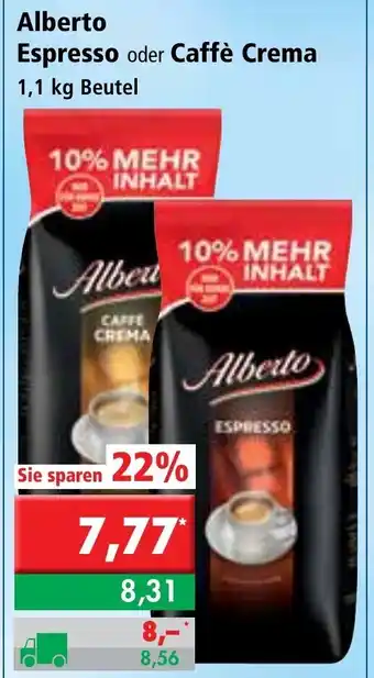 L. STROETMANN GROSSMARKT Alberto Espresso oder Caffe Crema 1,1kg Beutel Angebot