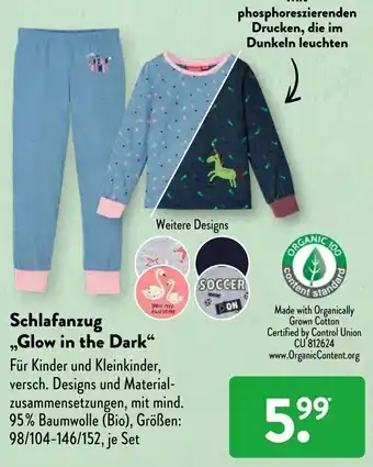 Aldi Süd Schlafanzug Glow in the Dark Angebot