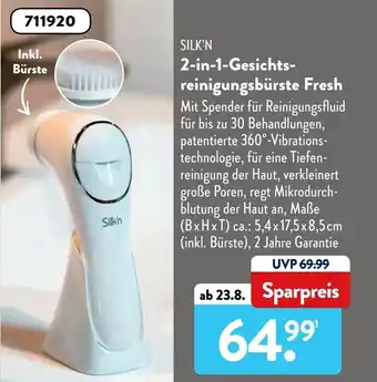 Aldi Süd Silk'n 2in1 Gesichtsreinigungsbürste Fresh Angebot