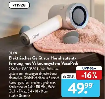 Aldi Süd Silk'n Elektrisches Gerät zur Hornhautentfernung mit Vakuumsystem VacuPedi Angebot