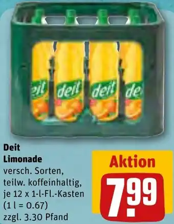 REWE Deit Limonade 12 x 1-l-Fl.-Kasten Angebot