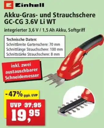 Thomas Philipps Einhell Akku-Gras- und Strauchschere GC-CG 3.6V Li WT Angebot