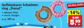 Thomas Philipps Aufblasbarer Schwimmring ,,Donut" Angebot