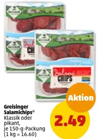 PENNY Greisinger Salamichips 150-g-Packung Angebot