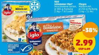 PENNY IGLO Schlemmer-Filet 380 g oder Filegro 250 g Packung Angebot