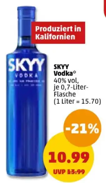 PENNY Skyy Vodka 0,7 Liter Flasche Angebot