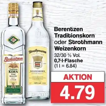 Famila Nord West Berentzen Traditionskorn oder Strothmann Weizenkorn 0,7-L-Flasche Angebot