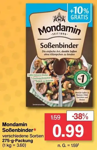 Famila Nord West Mondamin Soßenbinder 275 g Packung Angebot