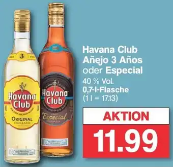 Famila Nord West Havana Club Añejo 3 Años oder Especial 0,7 L Flasche Angebot