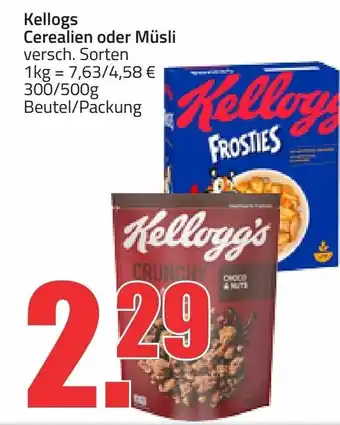 Ihr Frischmarkt Kellogs Cerealien oder Müsli 300/500g beutel/Packung Angebot