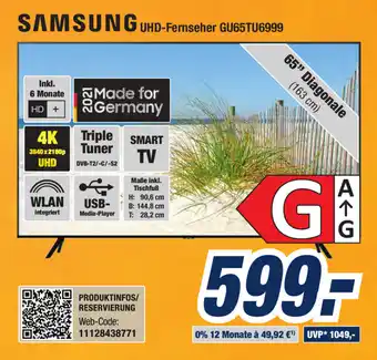 Expert Bening Samsung UHD-Fernseher GU65TU6999 Angebot