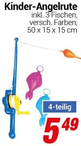 CENTERSHOP Kinder Angelrute 4-teilig Angebot