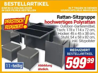 CENTERSHOP Rattan-Sitzgruppe hochwertiges Polyrattan 11-teilig Angebot