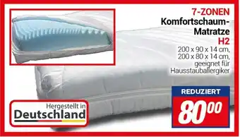 CENTERSHOP 7-ZONEN Komfortschaum Matratze H2 Angebot