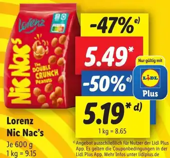 Lidl Lorenz Nic Nac's 600 g Angebot