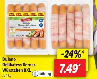 Lidl Dulano Delikatess Berner Würstchen XXL 1 kg Angebot