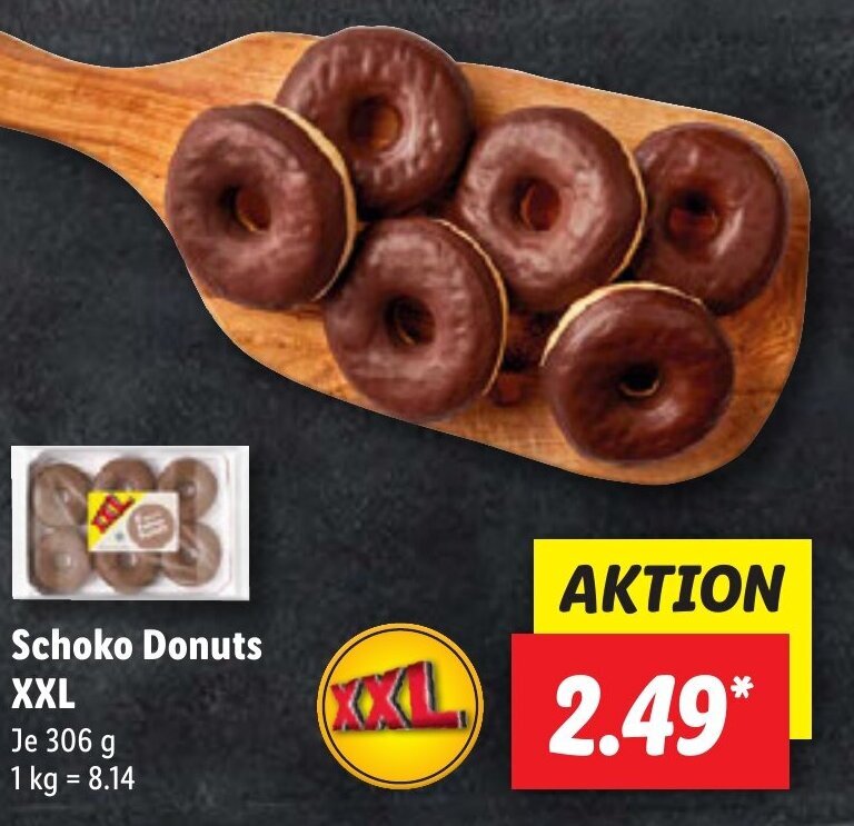 Schoko Donuts XXL 306 g Angebot bei Lidl
