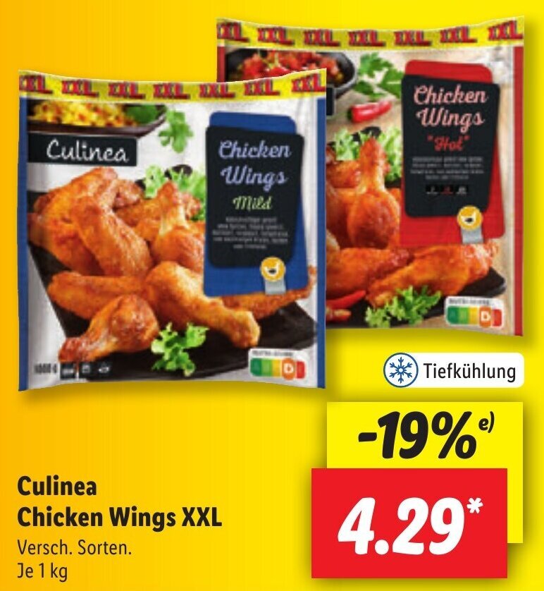 Culinea Chicken Wings XXL 1 kg Angebot bei Lidl