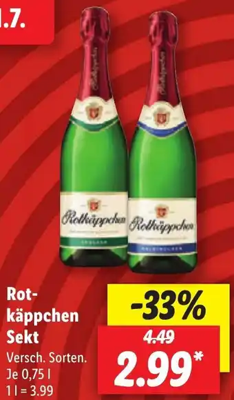 Lidl Rotkäppchen Sekt 0,75 L Angebot