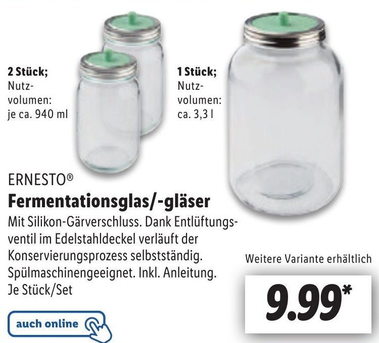 ERNESTOⓇ Fermentationsglas/-gläser Angebot bei Lidl