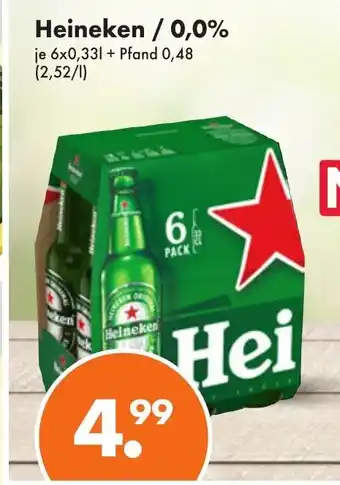 Trink und Spare Heineken / 0,0% 6 x 0,33 l Angebot