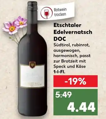 Kaufland Etschtaler Edelvernatsch DOC je 1 L Angebot