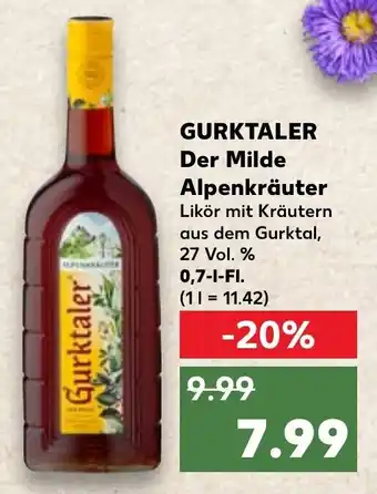 Kaufland GURKTALER Der Milde Alpenkräuter je 0,7 L Angebot