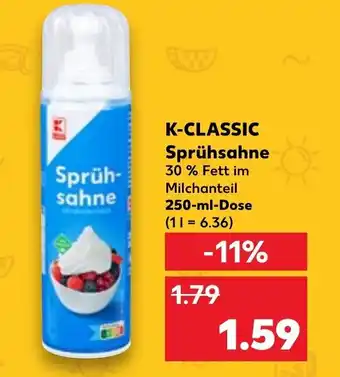 Kaufland K-CLASSIC Sprühsahne 250 ml Angebot