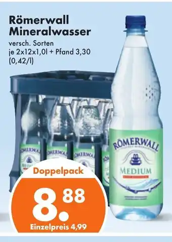 Trink und Spare Römerwall Mineralwasser 2 x 12 x 1,0 l Angebot