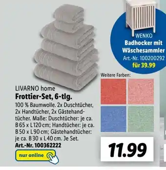 Lidl LIVARNO home Frottier-Set, 6-tlg. Angebot