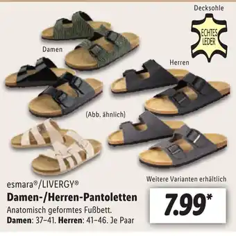 Lidl esmaraⓇ/LIVERGY® Damen-/Herren-Pantoletten Angebot