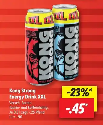 Lidl Kong Strong Energy Drink XXL 0,5 l zzgl Angebot