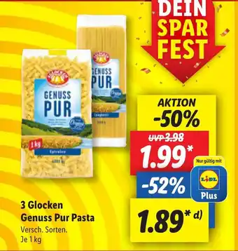 Lidl 3 Glocken Genuss Pur Pasta 1 kg Angebot