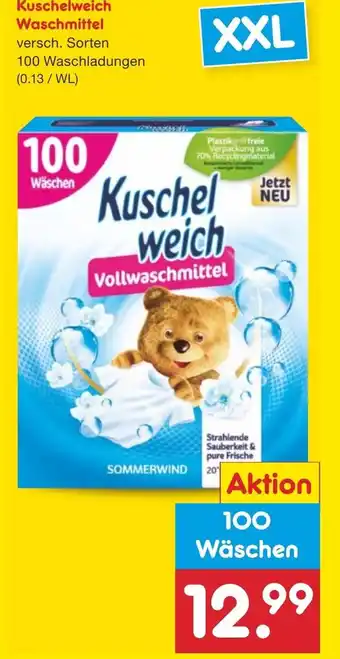 Netto Marken-Discount Kuschelweich Waschmittel 100 Waschladungen Angebot