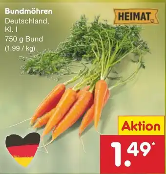 Netto Marken-Discount Bundmöhren 750 g Bund Angebot