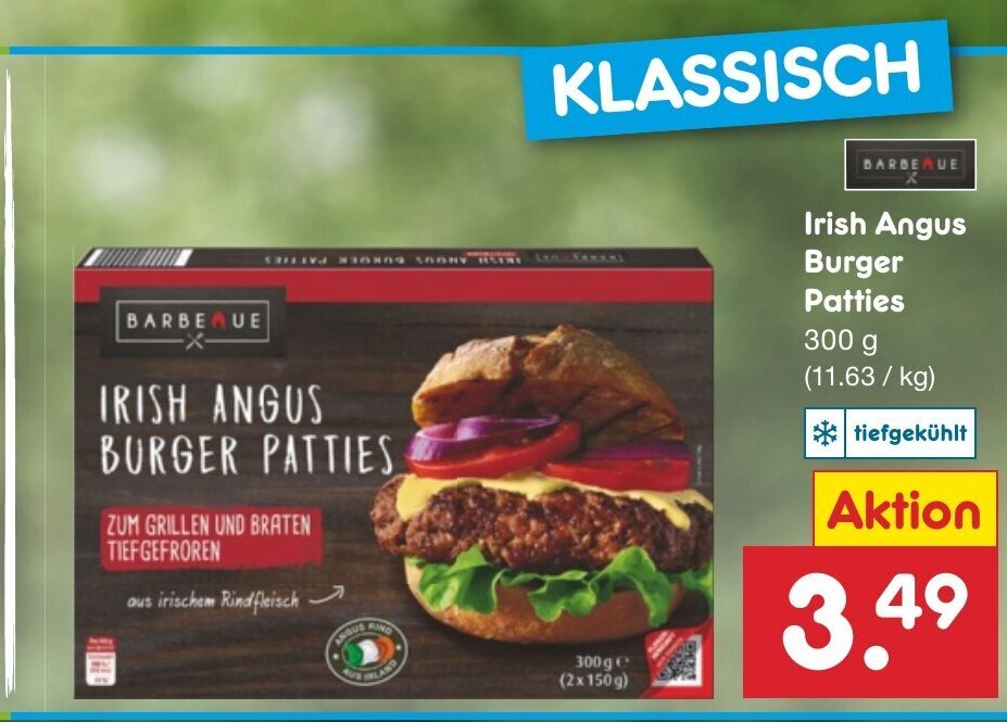 IRISH ANGUS BURGER PATTIES 300 g Angebot bei Netto MarkenDiscount