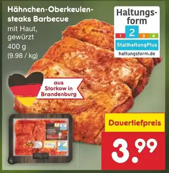 Netto Marken-Discount Hähnchen-Oberkeulen-steaks Barbecue 400 g Angebot