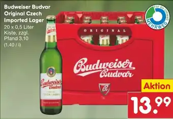 Netto Marken-Discount Budweiser Budvar Original Czech Imported Lager 20 x 0,5 Liter Kiste Angebot