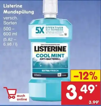 Netto Marken-Discount Listerine Mundspülung 500-600 ml Angebot