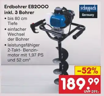 Netto Marken-Discount Erdbohrer EB2000 inkl. 3 Bohrer Angebot