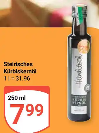 Globus Steirisches Kürbiskernöl Hamlitsch 250ml Angebot
