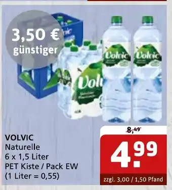 Getränke Quelle VOLVIC Naturelle 6 x 1,5 Liter PET Kiste / Pack EW Angebot