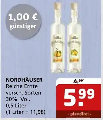 Getränke Quelle NORDHÄUSER Reiche Ernte versch. Sorten 30% Vol. 0,5 Liter Angebot