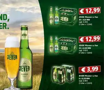 Getränke Oase JEVER Pilsener o. Fun 20*500ml Angebot